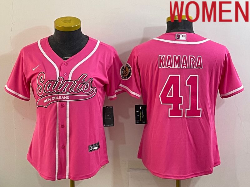 Women New Orleans Saints #41 Kamara Pink 2022 Nike Co branded NFL Jerseys